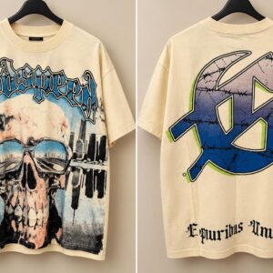 Camisa crema estampada
