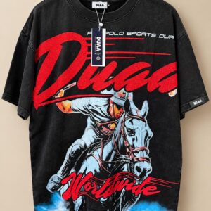 Camisa negra con estampado rojo