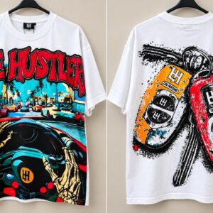 Camisa blanca estampada – diseño multicolor