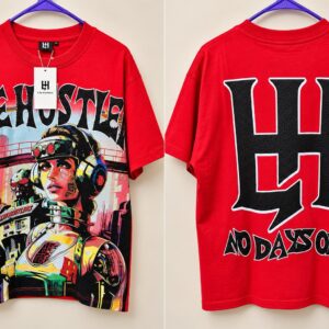 Camisa roja Hustler – letras negras