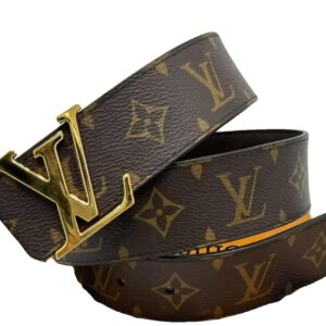Correa Louis Vuitton marrón con hebilla dorada