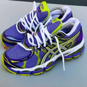 Tenis ASICS morado y verde