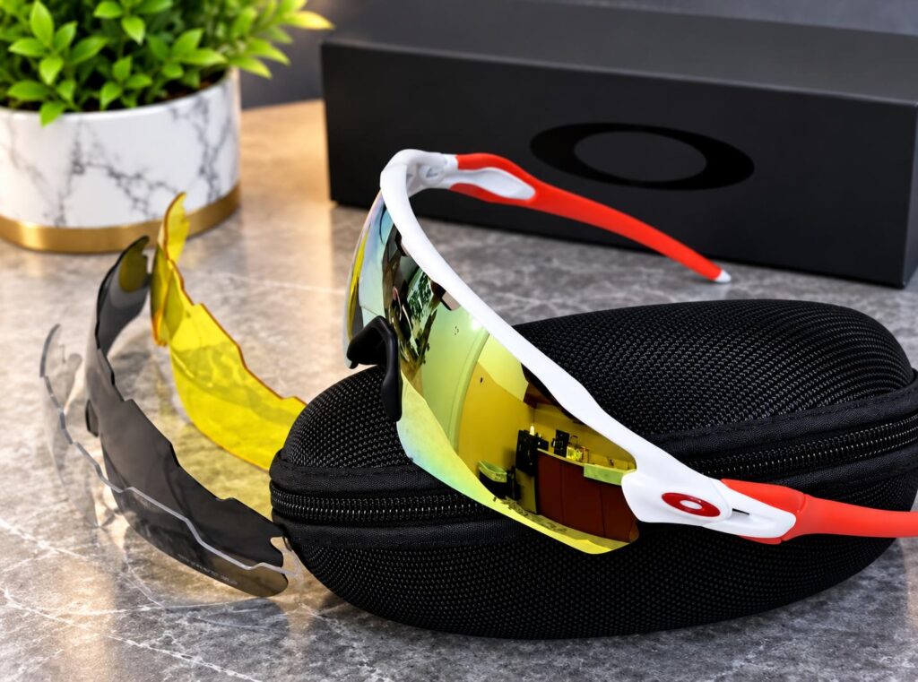 Gafas deportivas Oakley blanca y roja