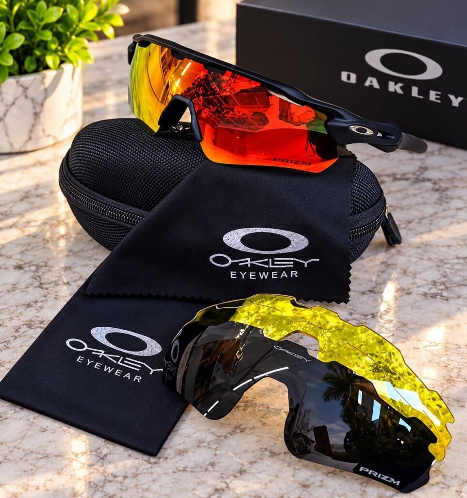 Gafas deportivas Oakley lente naranja con estuche