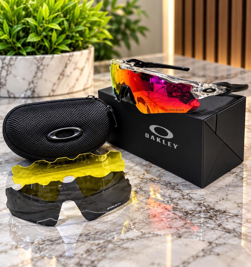 Gafas deportivas Oakley lente rojo con estuche