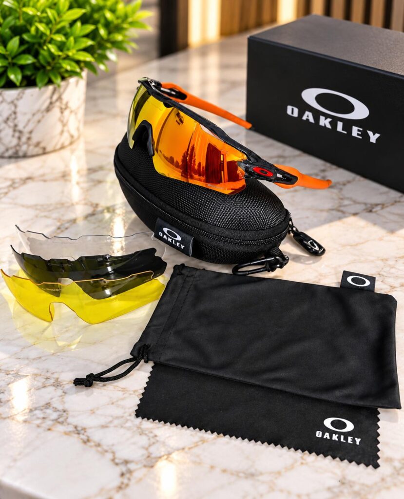 Gafas deportivas Oakley lente naranja montura negra