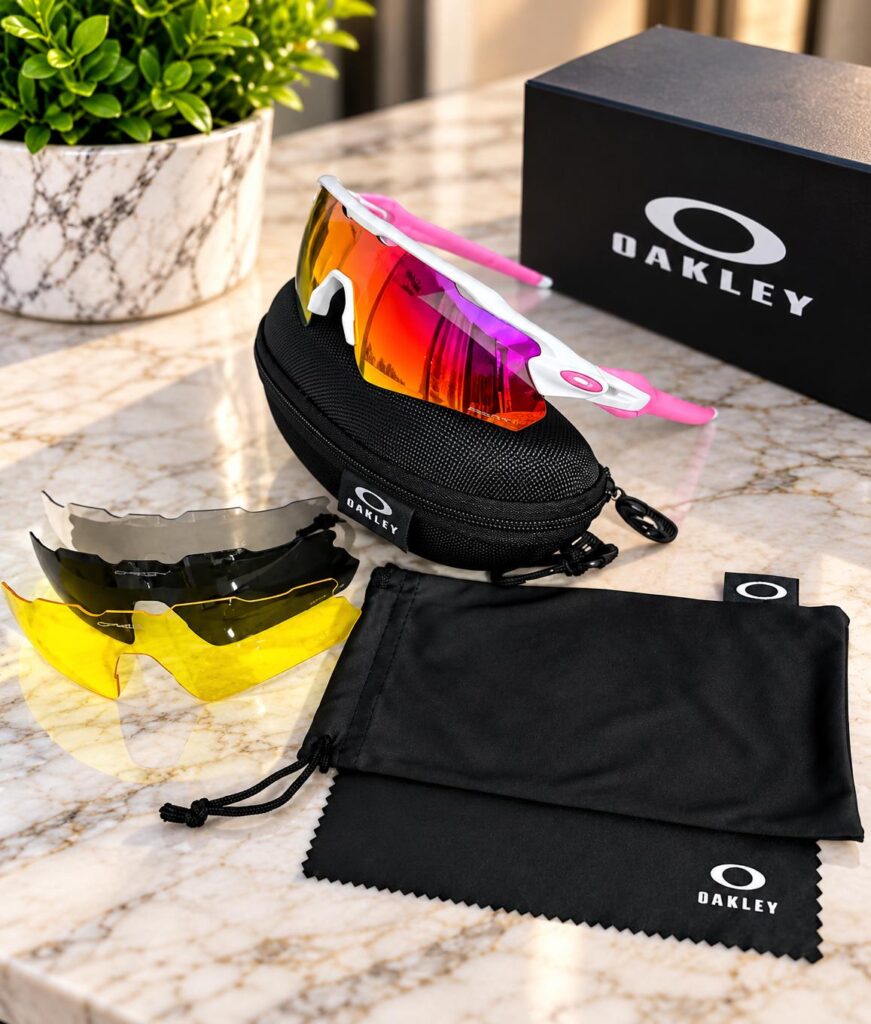 Gafas deportivas Oakley lente rojo y rosado